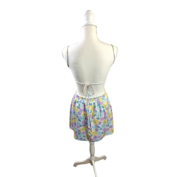 SABO Women's Pastel Floral Backless Cut-Out Mini Dress Size Medium - Picture 3 of 11